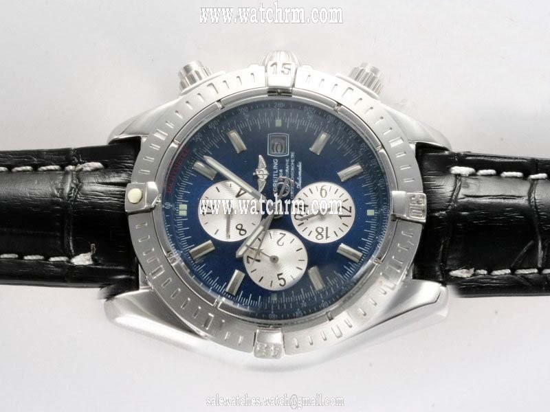 Breitling Windrider Chronomat Evolution Steel Stainless Steel Case Blue Dial Watch