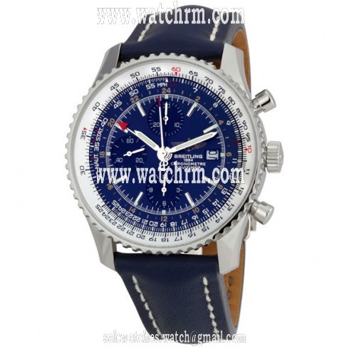 Breitling Navitimer World Blue Dial Strap Watch A2432212-C561BLLD