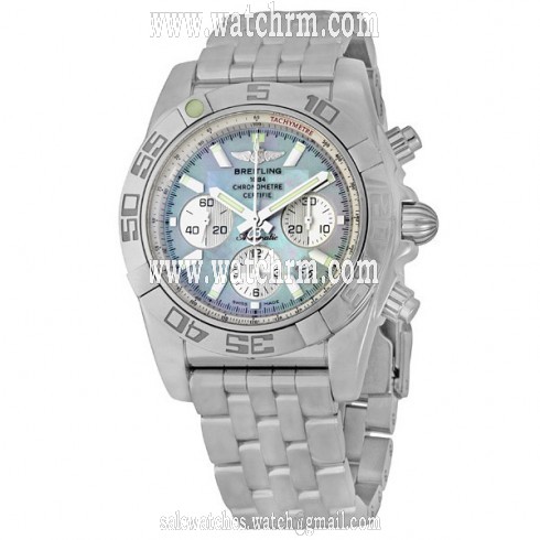 Breitling Chronomat 44 Mother of Pearl Dial Stainless Steel Men's Watch AB011012-G685SS