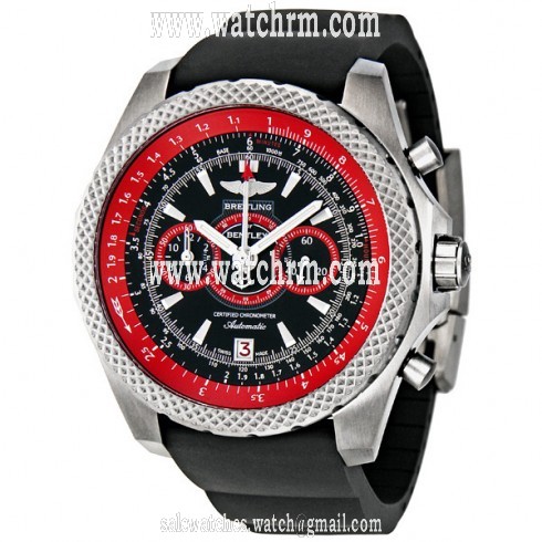 Breitling Bentley Supersports Black Dial Chronograph Rubber Strap Men's Watch E2736529-BA26BKRD