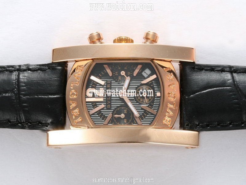 Bvlgari Assioma AA44C13GLDCH Black Dial Rectangle Automatic Watch