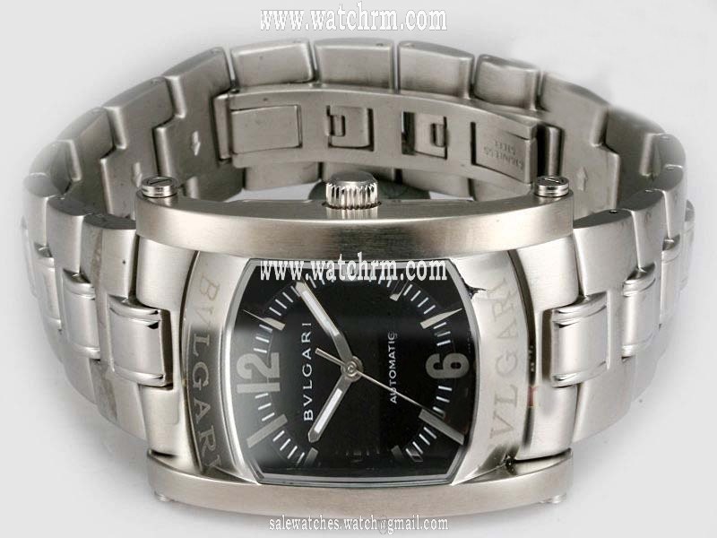 Bvlgari Assioma AA44C14SSD Square Automatic Black Dial Watch