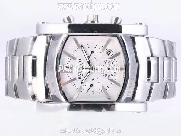Bvlgari Assioma AA44C14SSDCH Square Mens Stainless Steel Case Watch