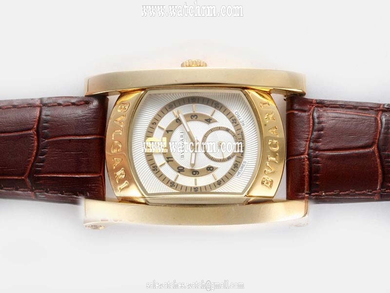 Bvlgari Assioma AAP48GLHR Brown Cow Leather Strap 48mm Mens Watch