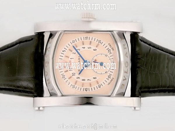 Bvlgari Assioma AAP48GLHR Square Stainless Steel Case Pink Dial Watch