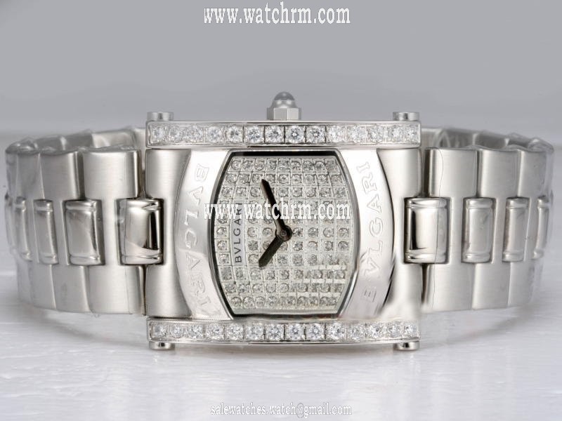 Bvlgari Assioma AAW36D1DL Diamond Dial Diamond Bezel Stainless Steel Case Watch