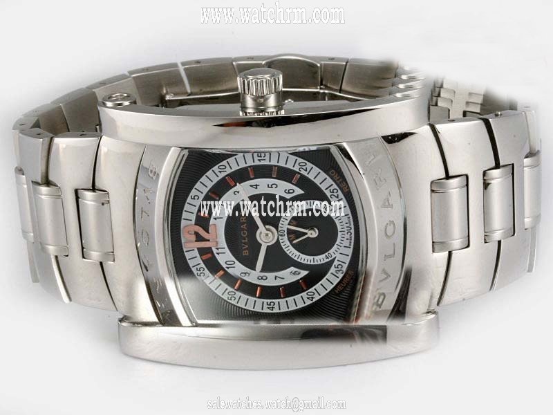 Bvlgari Assioma AAW48GLHR Stainless Steel Case Black Dial Watch