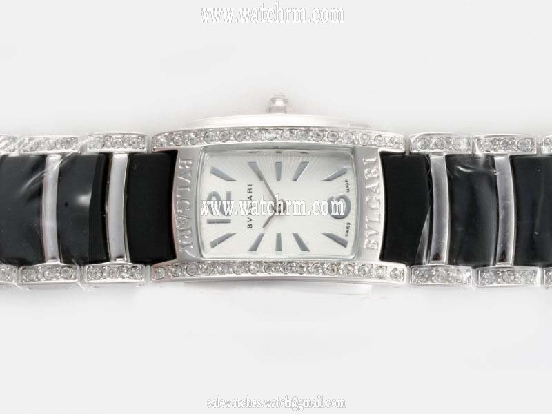 Bvlgari Assioma D AAW26WGD1GD1 Stainless Steel Case Diamond Bezel Womens Watch