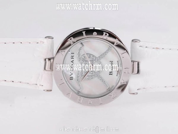 Bvlgari B.Zeroi BZ35WHSL White Cow Leather Strap Womens Watch