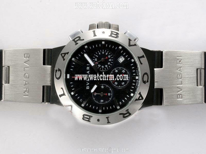Bvlgari Diagono CH35BSLDAuto Automatic Round Black Dial Watch