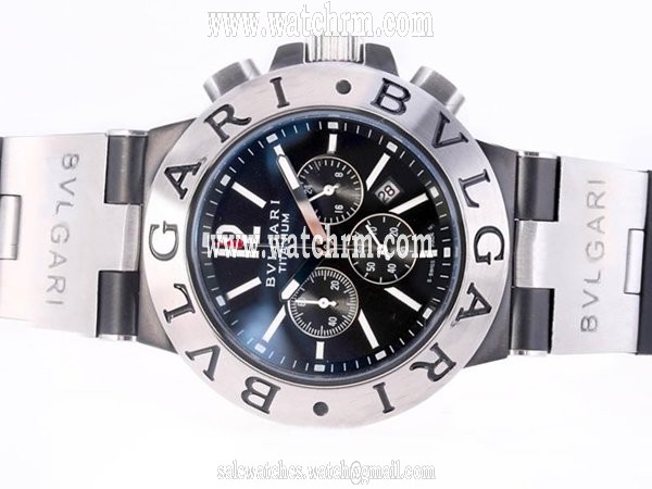 Bvlgari Diagono CH35BSLDAuto Black Dial Automatic Round Watch