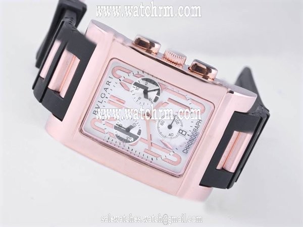 Bvlgari Rettangold RTC49BRSVD 49mm Mens Quartz Chronograph Watch