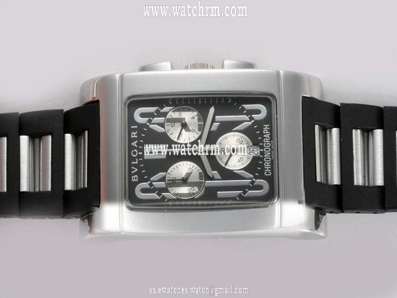 Bvlgari Rettangold RTC49BRSVD Stainless Steel Case Mens Watch
