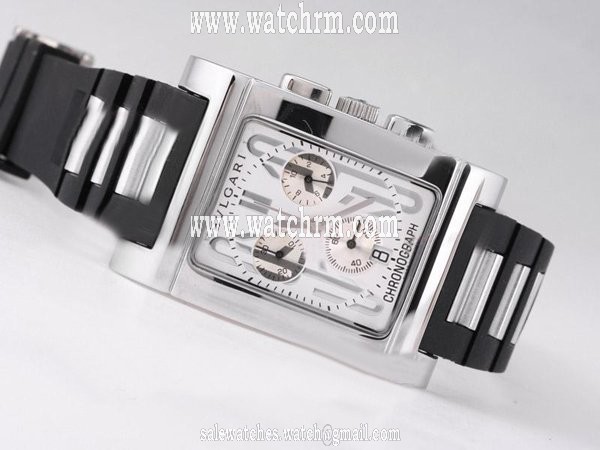 Bvlgari Rettangold RTC49C6LSLD White Dial Stainless Steel Case Watch