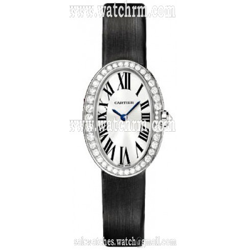 Cartier Baignoire Diamond Bezel 18 kt White Gold Ladies Watch WB520008