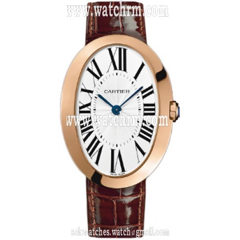 Cartier Baignoire Manual Wind Silver Dial 18 kt Rose Gold Ladies Watch W8000002