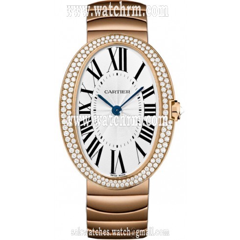 Cartier Baignoire Silver Dial 18kt Rose Gold Unisex Watch WB520003