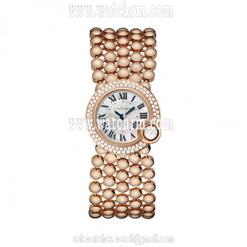 Cartier Ballon Blanc Mother of Pearl Dial 18kt Pink Gold Diamond Ladies Watch WE902057
