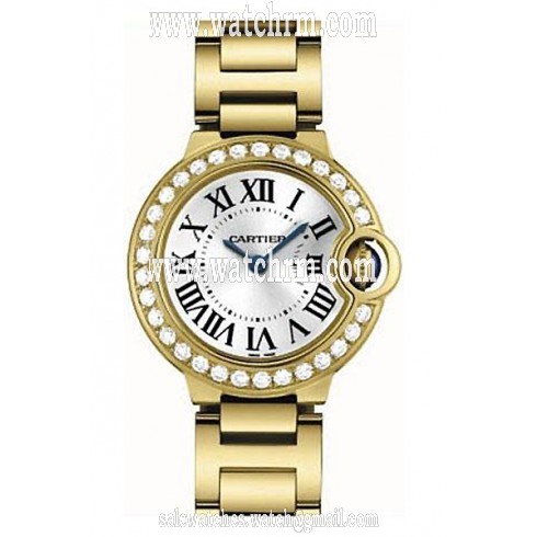 Cartier Ballon Bleu 18K Yellow Gold Diamond Ladies Watch WE9001Z3
