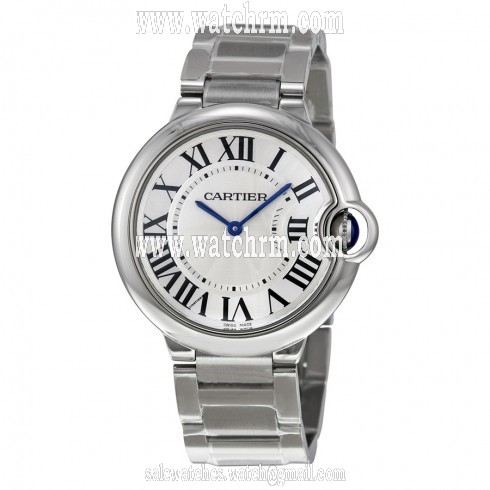 Cartier Ballon Bleu de Cartier Silver Guilloche Stainless Steel Unisex Dial W69011Z4 