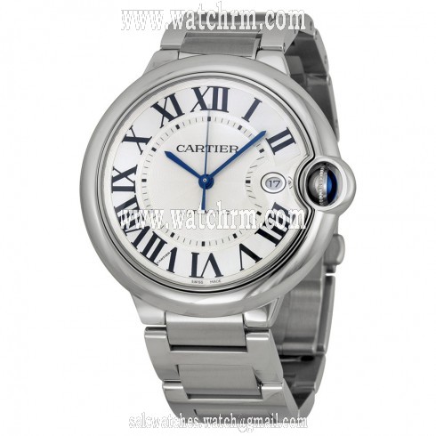 Cartier Ballon Bleu de Cartier Silver Opaline Dial Stainless Steel Men's Watch W69012Z4
