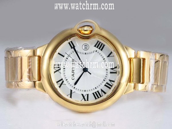 Cartier Ballon Bleu de Cartier W69003Z2 Mens Gold Stainless Steel Strap Round Watch