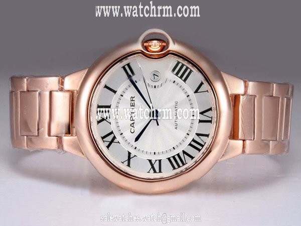 Cartier Ballon Bleu de Cartier W6920047 Round Rose Gold Rose Gold Strap Watch