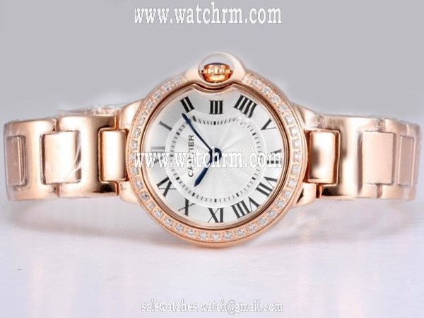 Cartier Ballon Bleu de Cartier WE9008Z3 Diamond Bezel White Dial Watch