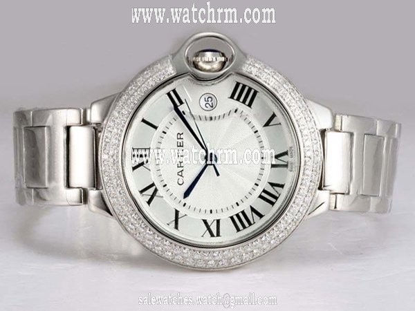 Cartier Ballon Bleu de Cartier WE9009Z3 Mens Diamond Bezel Watch