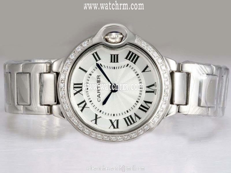 Cartier Ballon Bleu de Cartier WE9009Z3 Silver Stainless Steel Strap 28mm Womens Watch