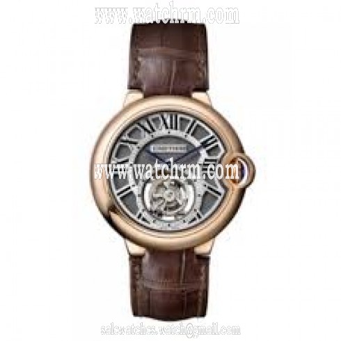 Cartier Ballon Bleu Flying Tourbillon Galvanized guilloche Dial Men's Watch W6920104