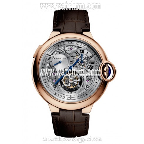 Cartier Ballon Bleu Flying Tourbillon Second Time Zone 18 kt Rose Gold Men's Watch W6920045