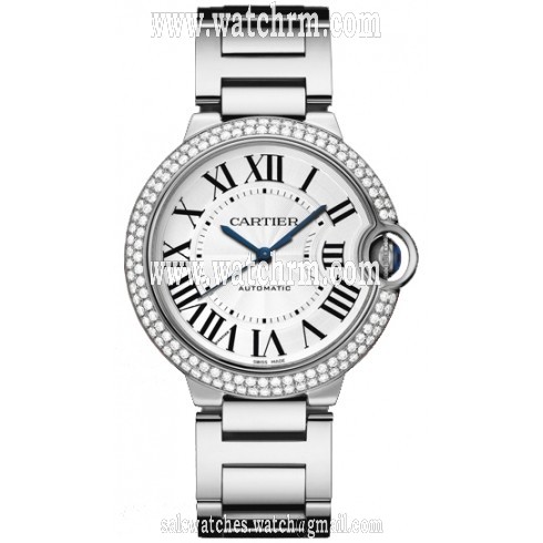 Cartier Ballon Bleu Medium 18k White Gold Watch WE9006Z3