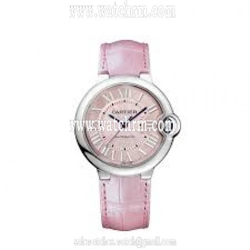 Cartier Ballon Bleu Pink Dial Stainless Steel Automatic Ladies Watch WSBB0007