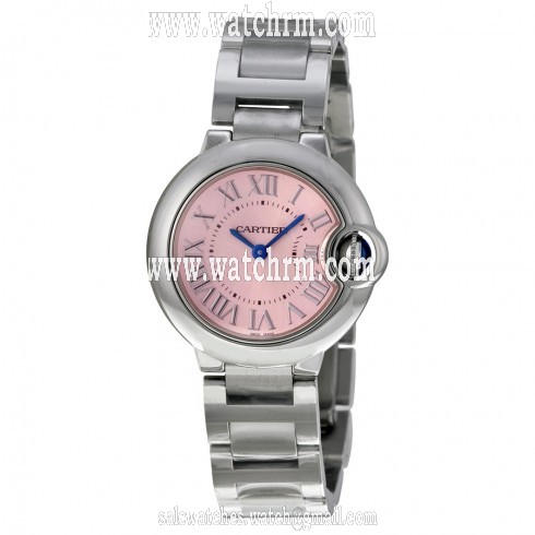 Cartier Ballon Bleu Pink Dial Stainless Steel Ladies Watch W6920038