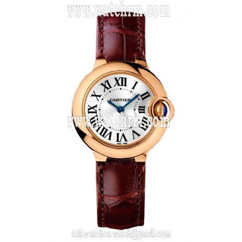 Cartier Ballon Bleu Silver Dial 18K Rose Gold Ladies Watch WGBB0007