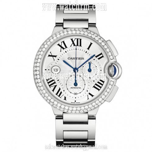 Cartier Ballon Bleu Silver Dial 18kt White Gold Automatic Men's Watch WE902001