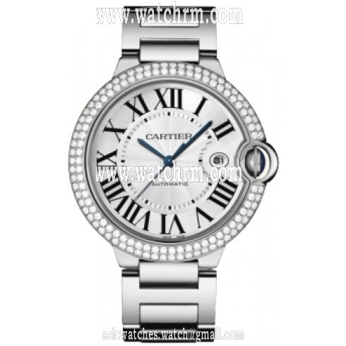 Cartier Ballon Bleu Silver Dial 18kt White Gold Men's Watch WE9009Z3