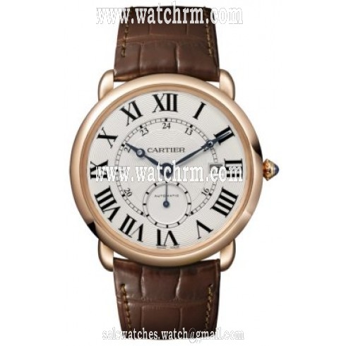 Cartier Ballon Bleu Silver Dial Brown Alligator Leather Men's Watch W6801005
