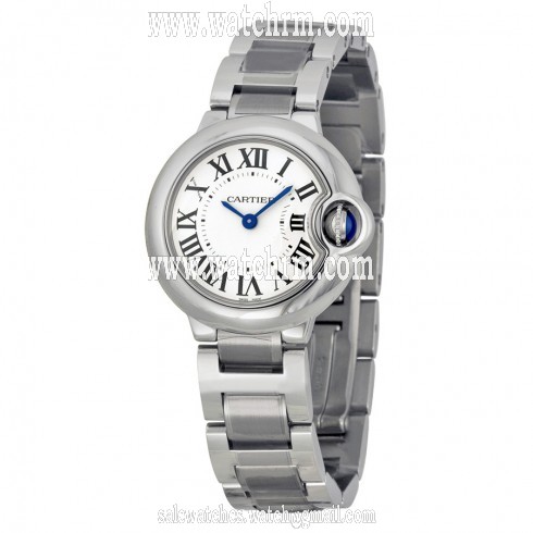 Cartier Ballon Bleu Silver Dial Stainless Steel Ladies Watch W69010Z4