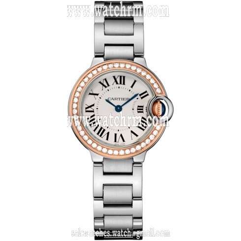 Cartier Ballon Bleu Silver Dial Stainless Steel Ladies Watch WE902079