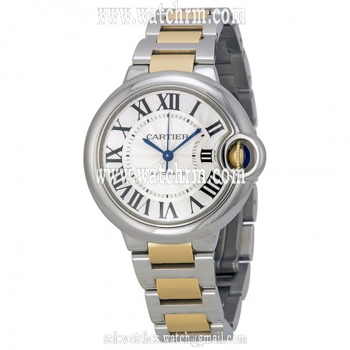 Cartier Ballon Bleu Silver Dial Steel and Yellow Gold Ladies Watch W6920099