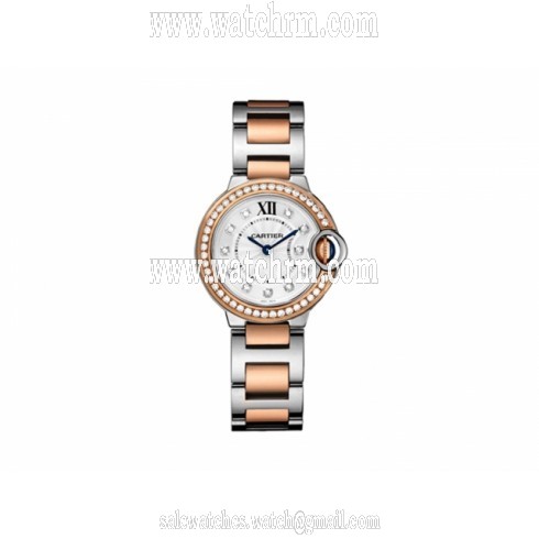 Cartier Ballon Bleu Silver Dial Two-tone Stainless Steel Ladies Watch W3BB0009