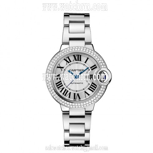 Cartier Ballon Bleu Silver guilloche Opaline Dial Men's Watch WE902065