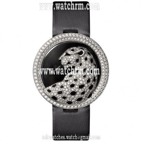 Cartier Bestiaire Panthere Divine Black Guilloche Dial Ladies Watch HPI00648