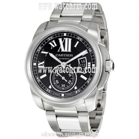 Cartier Calibre de Cartier Black Dial Stainless Steel Men's Watch W7100016