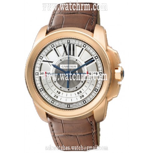 Cartier Calibre de Cartier Central Chronograph 18 kt Rose Gold Men's Watch W7100004