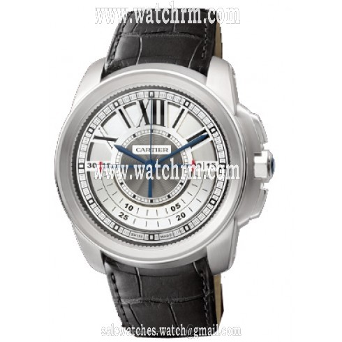 Cartier Calibre de Cartier Central Chronograph 18 kt White Gold Men's Watch W7100005