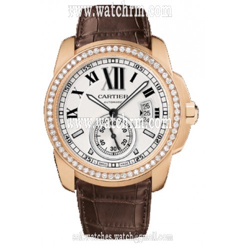 Cartier Calibre De Cartier Diamond Pink Gold Automatic Men's Watch WF100005