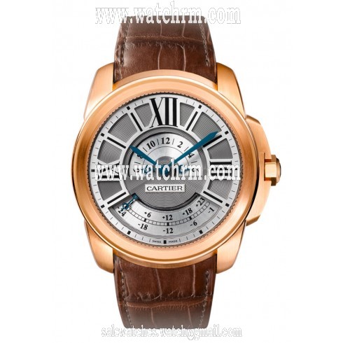 Cartier Calibre de Cartier Multiple Time Zone 18 kt Rose Gold Men's Watch W7100025